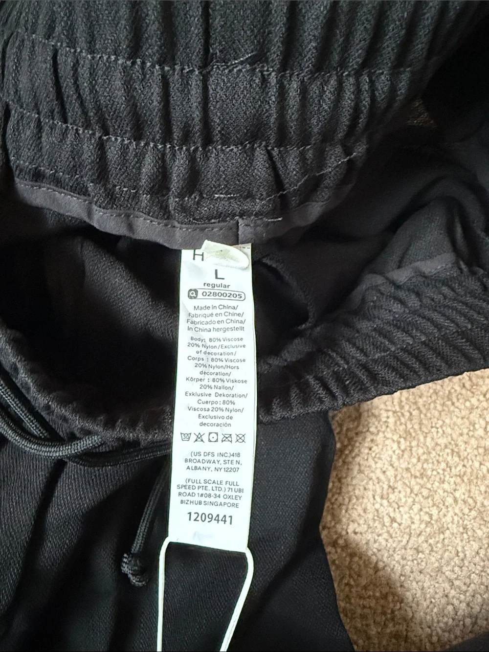 HALARA Black Wide-Leg Drawstring Pants - Picture 2 of 3